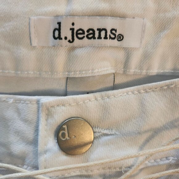 Size 16 White High Waist Ankle Pants with Cord Belt by D Jeans Recycled Twill - Picture 2 of 13